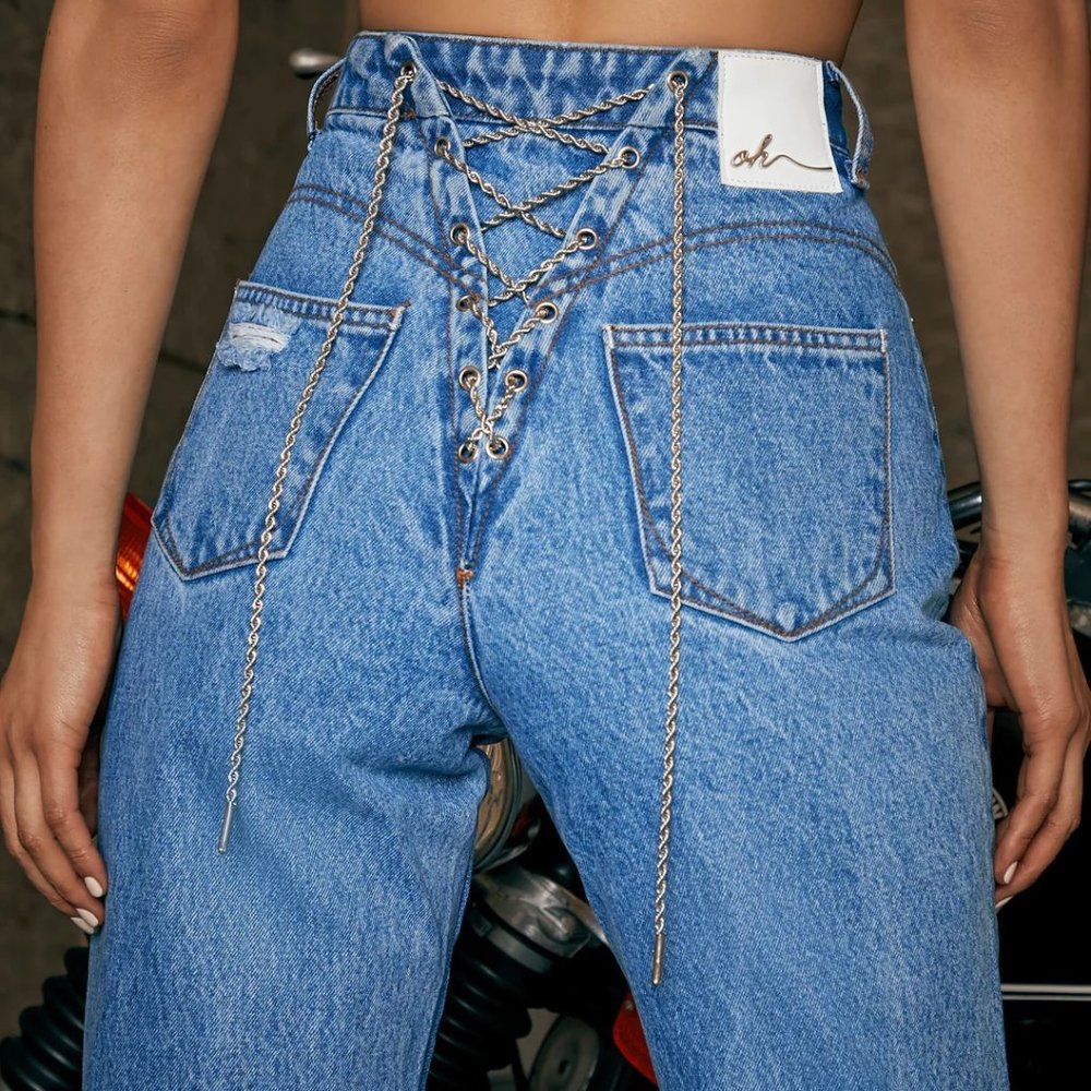 Oh Polly Lace to Lace Straight Leg Jean